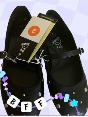 Buy one get one 50% off Art Class Girls' Black Studded Mary Jane Shoes